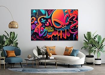 Amazon.com: Colorful Graffiti Skull Wall Decor - Colorful